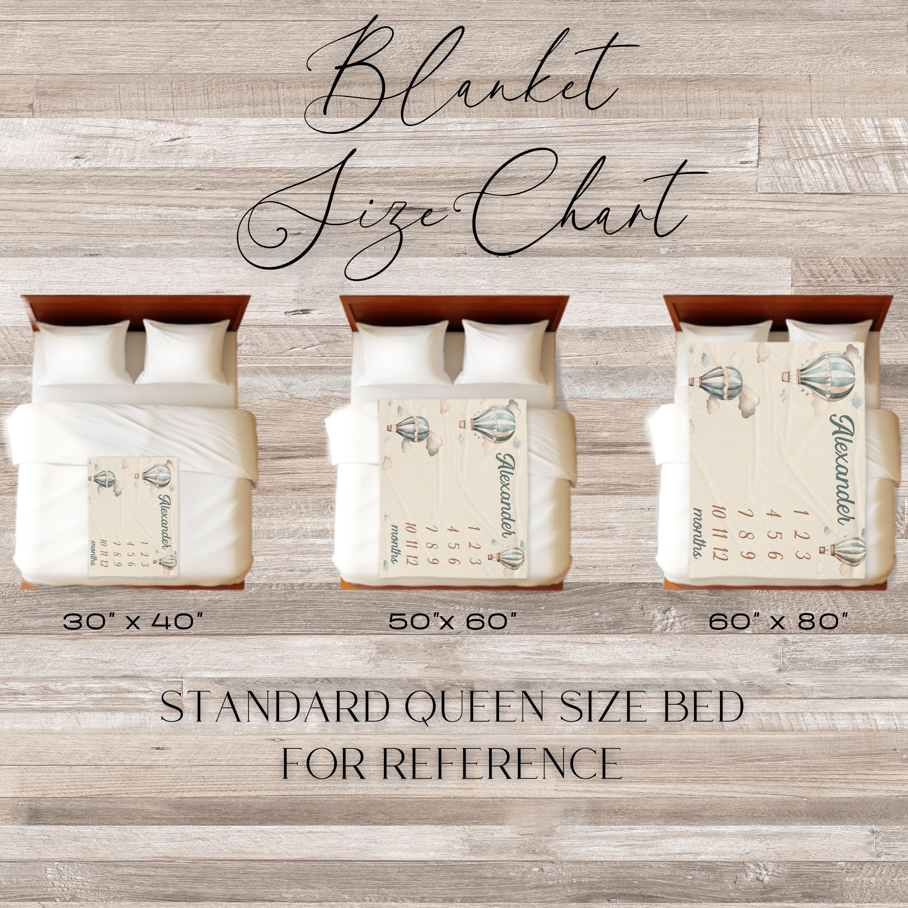 Hot Air Balloon Baby Milestone Blanket - 48x40 Inch Soft Flannel, Newborn Photo Prop & Growth Tracker