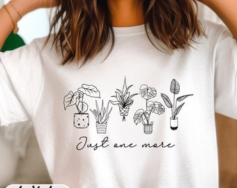Camiseta "Just One More Plant" de Comfort Colors, camiseta "Plant Lady", camiseta "Plant Mama", camiseta "Plant Lover", "Las plantas son mi terapia", regalo para amantes de las plantas.