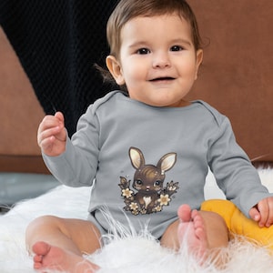 Baby bodysuit for animal lovers baby bodysuit for the bunny lovers baby bodysuit for new mom bodysuit for gift idea zdjęcie 1