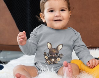 Baby bodysuit for animal lovers baby bodysuit for the bunny lovers baby bodysuit for new mom bodysuit for gift idea