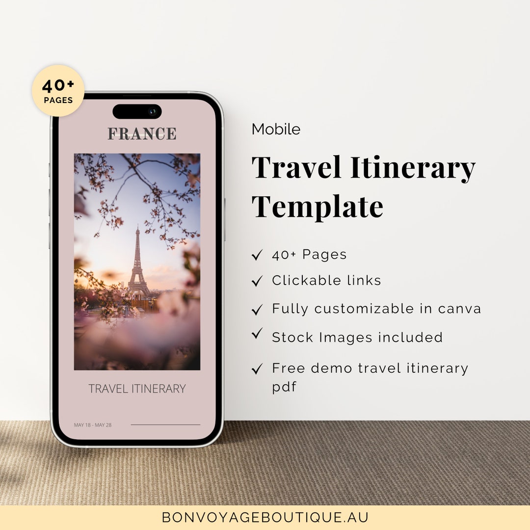 Travel Itinerary Template for Travel Agents Mobile Travel Itinerary ...