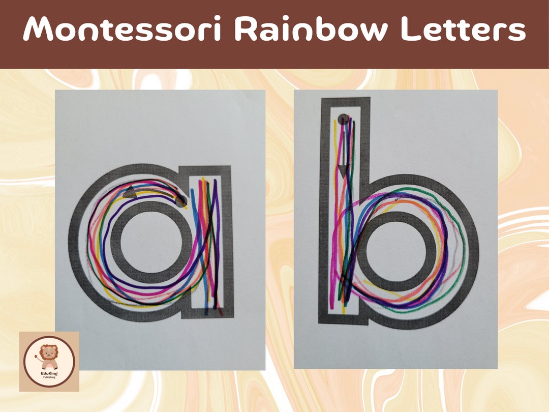 Montessori Rainbow Letters: Printable PDF for Writing Practice - Etsy