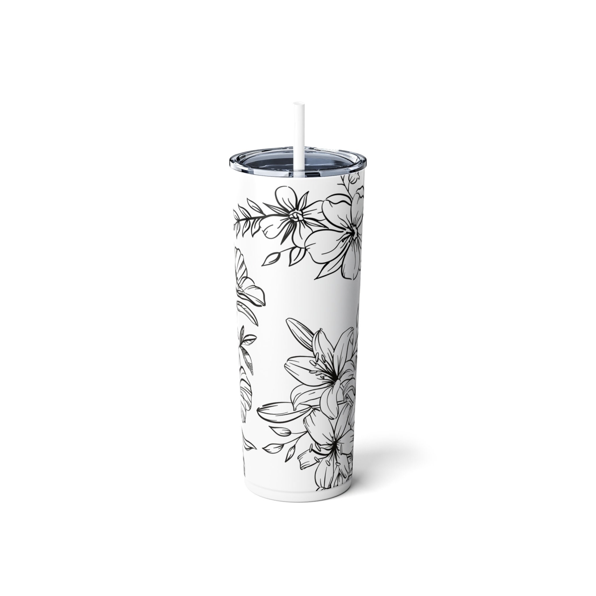 WHITE Sublimation Blank Tumblers; Double Walled Stainless Steel Tumbler  with Straw 20oz