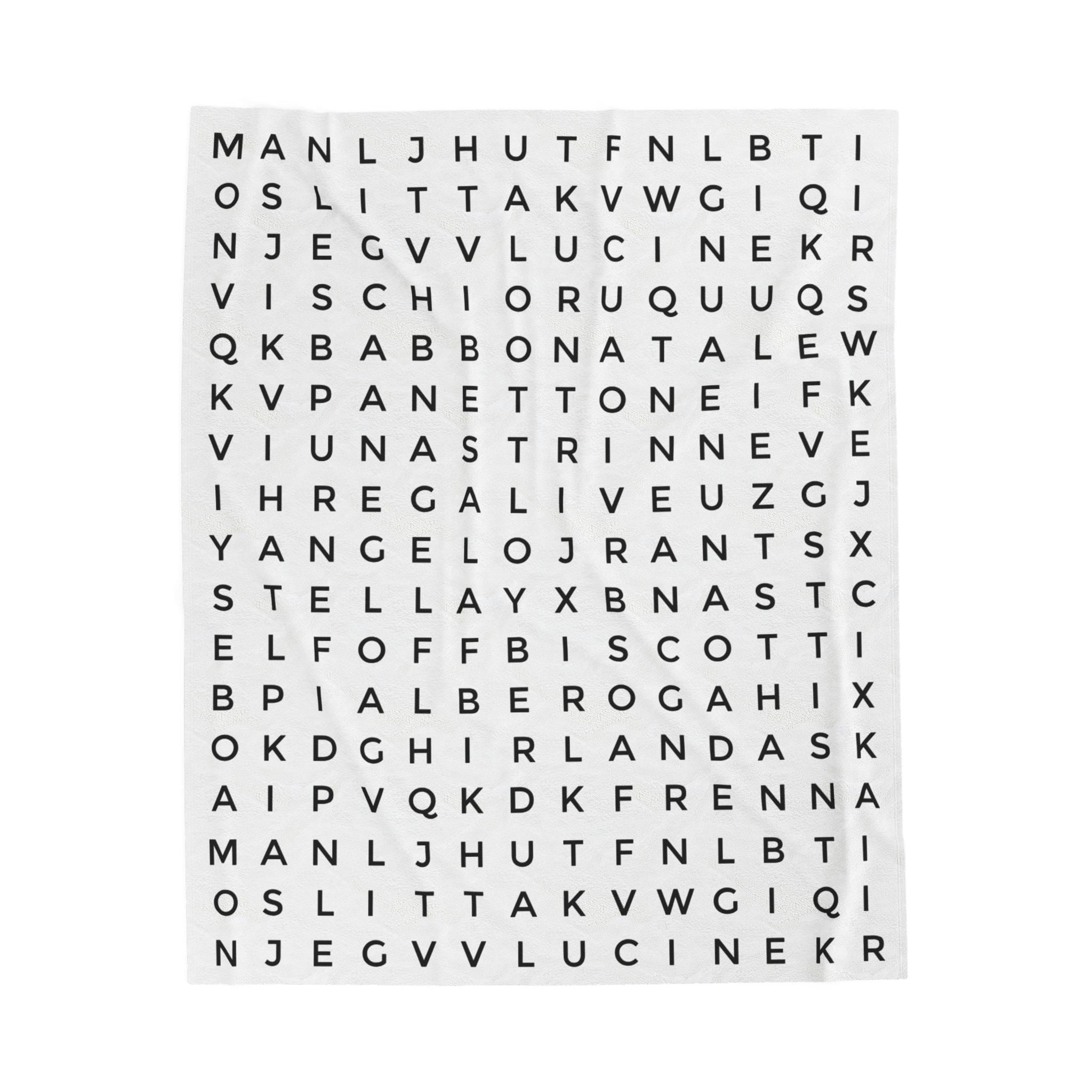 Personalized Word Search Plush Blanket