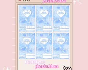 REGULAR Blue Hearts Kpop collection photocard placeholder / binder filler ( Digital Download )