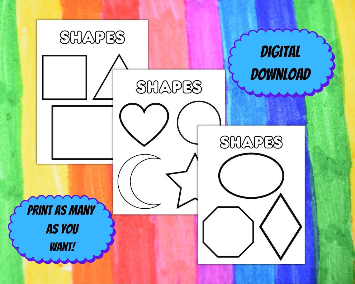 Shapes Coloring Pages, Printable Shapes Coloring Pages, Coloring Pages, Kids Coloring Printables