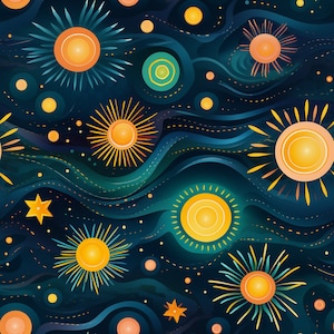 Suns & Moons - Modern Abstract Digital Art Print - Instant Download Wall Art - Contemporary Home Decor - High-Resolution JPEG