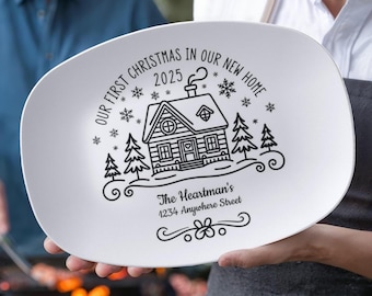 Personalized 1st Christmas New Home Platter: Custom Housewarming Keepsake