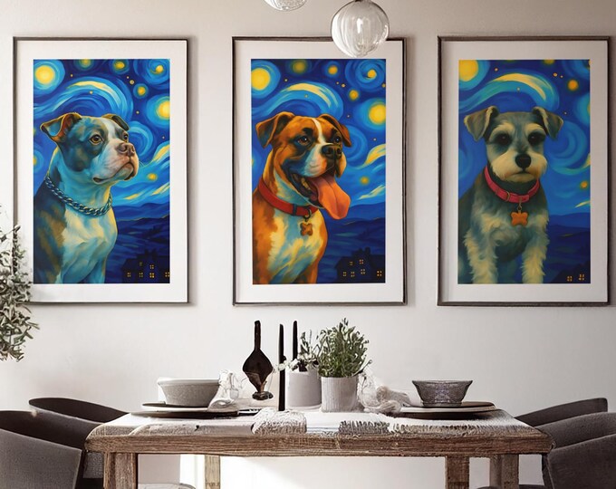 Unique Dog Lover Gift - Custom Pet Portrait Wall Art for Animal Lovers