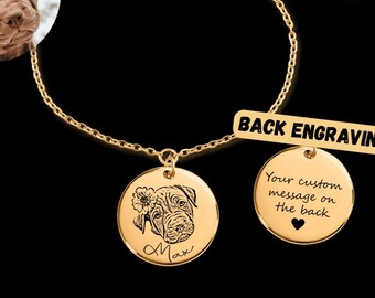 Gold Dog Photo Bracelet: Personalized Pet Memorial Jewelry