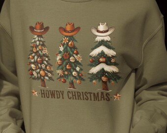 Howdy Christmas Sweatshirt: Western Holiday Crewneck, Women's Country Christmas