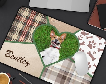 Custom Pet Lover Desk Mat, Personalized with your Dog's Photo & Name,