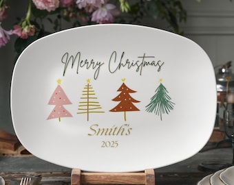 Personalized Christmas 10”x14” Platter, Family Holiday Platter, Keepsake Dish