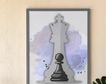 Game Changer Chess Art Print: Motivational Office Decor (Digital Download)