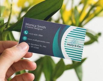 Editable Business Card Template: Modern Design, Printable Biz Card (Digital Download)