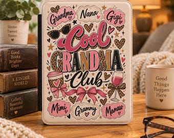 Funda personalizada para Kindle de abuela, funda para Kindle del Club de Abuelas Geniales, regalo para Nana Gigi Mimi, funda para Kindle Paperwhite de 7 pulgadas, regalo para la abuela
