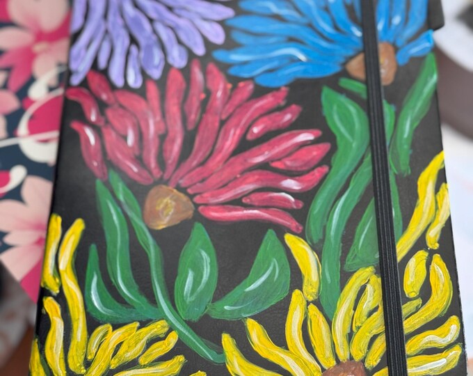 Hand Painted Journal for Women, Personalized Hardcover Notebook, Retirement or Birthday Gift for Her
