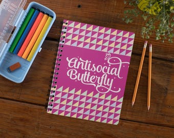 Anti-Social Butterfly Notebook: Abstract Pattern Journal