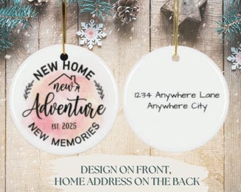 New Home 2025 Christmas Decor, Personalized Ornament, Double-Sided Decoration, Housewarming Gift, Custom Holiday decor