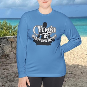 Yoga T-Shirt, Ladies active long sleeve Tee, Perfect for Yoga Lovers, Meditation Gift, Comfortable Activewear, Mindfulness Hoodie