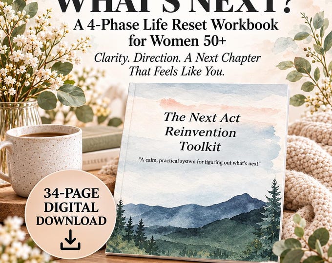 Life After 50 Workbook for Women, Midlife Reset Journal, Empty Nest Workbook, Retirement Planner, Reinvention Toolkit PDF