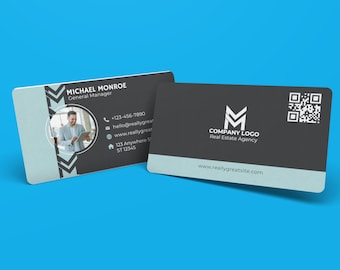 Editable Modern Business Card Template: DIY Printable Design (Digital Download)