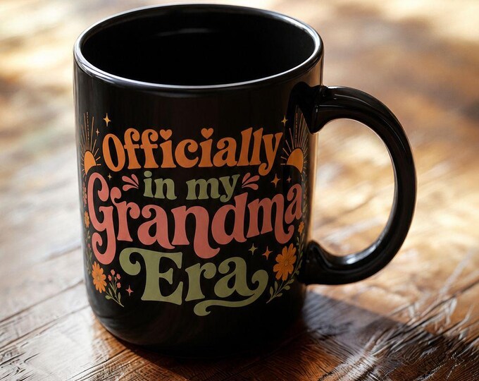 Grandma Era Mug, Retro Floral Coffee Cup, New Grandma Gift