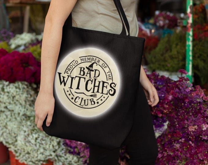 Lightweight Durable Canvas Bag - Bad Witches Club Under the Full Moon