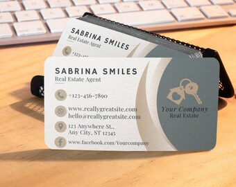 Editable Real Estate Business Card Template: Modern Design (Digital)