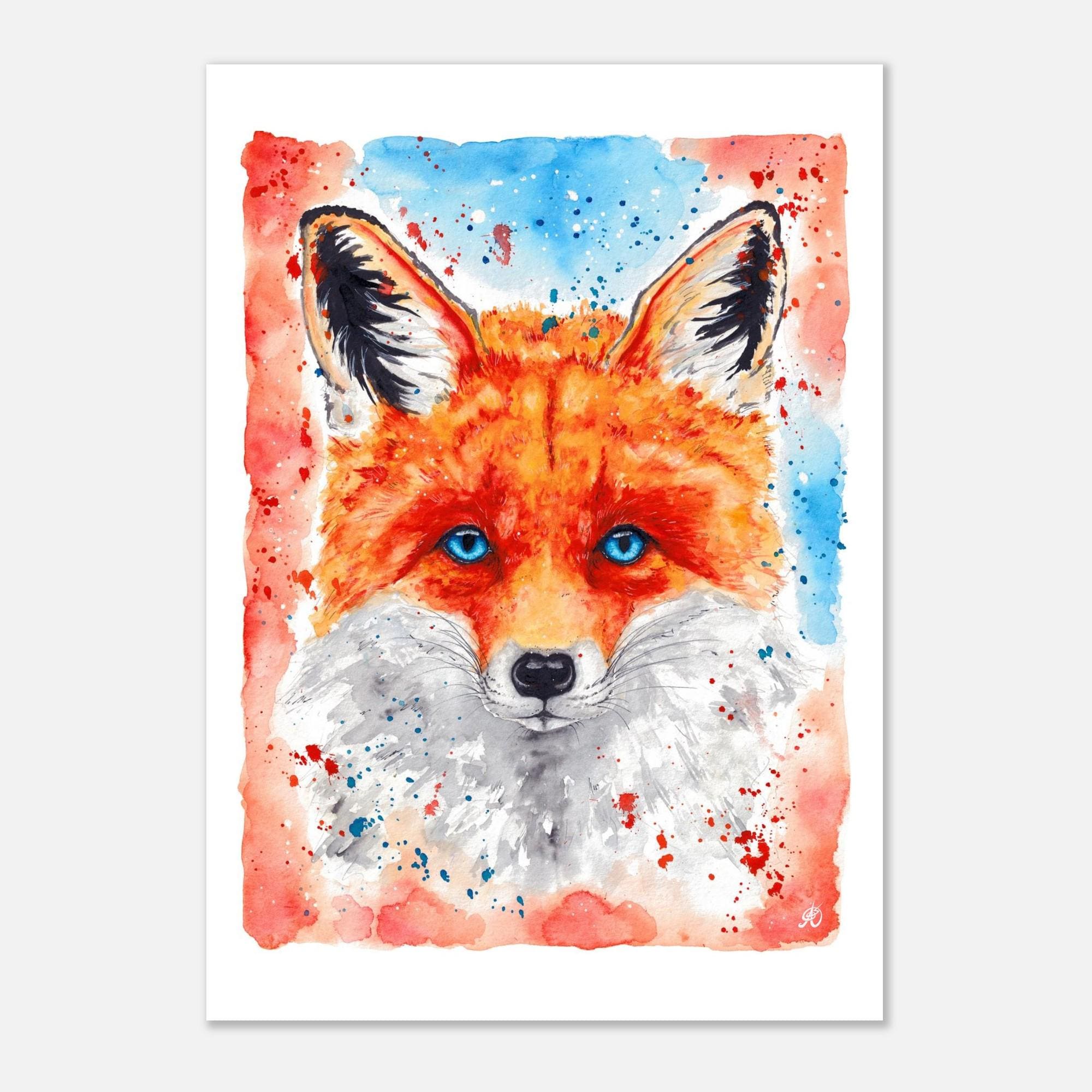 Fuchs-Grußkarte Aquarell – 145x145 Mm, 350 G/m², Mit Umschlag, Aus Recyceltem Papier