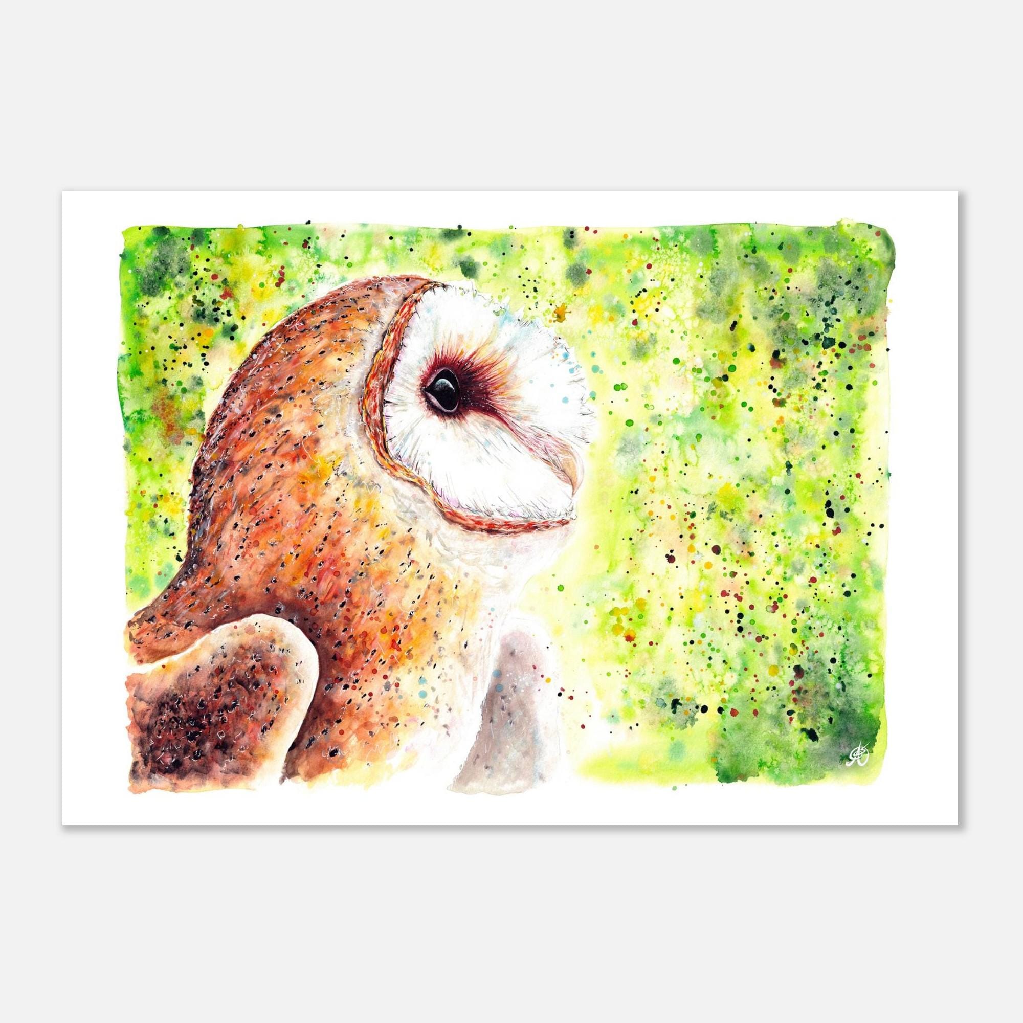 Owl Watercolor Art Print - Animal Wall Art Poster | By ASFoxdesign