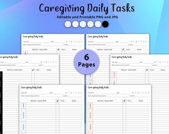 Editable Caregiver Daily Task Checklist (PDF)