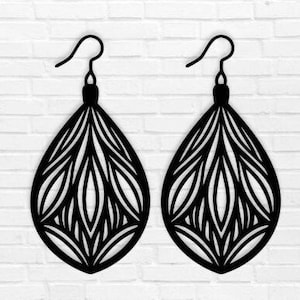 Floral Teardrop Earring SVG Laser Cut File