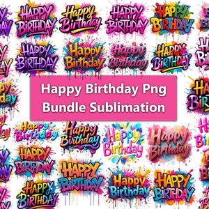 Alles Gute zum Geburtstag Sublimationsdesigns bündeln, alles Gute zum Geburtstagdrucke, bunte Geburtstagsentwürfe, Geburtstags-Shirt Png, alles Gute zum Geburtstag, Junge / Mädchen