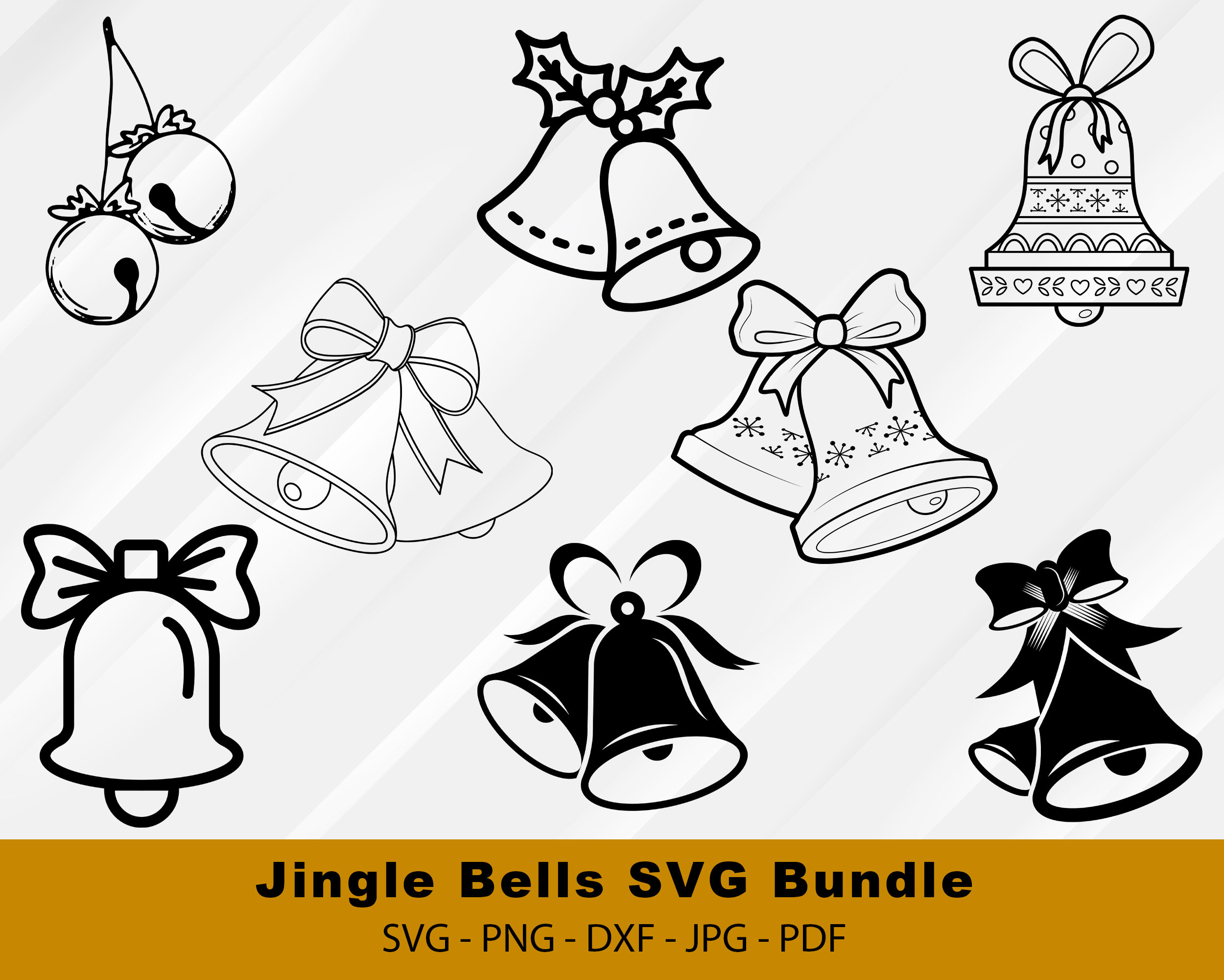 Jingle Bells SVG Bundle, Ring Bell Svg, Bells Cut Files, Wedding Bell