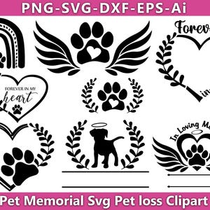 Pet memorial svg bundle, pet memorial svg png,Dog memorial svg,Pet memorial ornament svg, Pet in heaven,Animal lover svg,Pet remembrance svg
