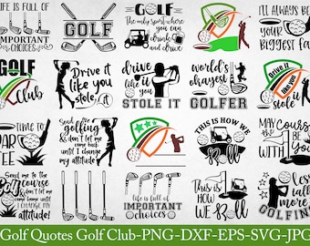 Golf Quotes SVG Bundle: Golfer Cricut Designs (Instant Download)