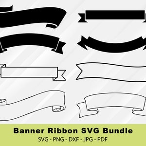 Banner Svg Bundle, Banner Clipart, Banner Png, Banner Vector, Banner Outline, Ribbon Svg, Ribbon Banner Svg, Banner Cut File, Banners Svg