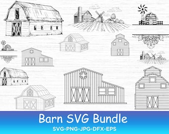 Barn SVG Bundle, Farmhouse Clipart (Cut Files)