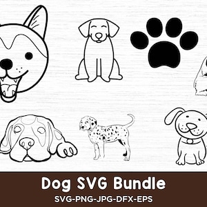 Clipart chien, fichiers Svg chien pour Cricut, chien SVG Bundle, chien PNG Bundle, clipart chien, chien SVG coupe fichiers pour Cricut, chien mignon Svg, empreintes de pattes