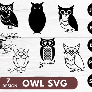 Owl SVG Bundle, Owl SVG, Birds SVG bundle, Owl Silhouette Svg, Owl Vector, Files For Cricut, Owl Svg File, Owl Clipart, Owl Outline, Png