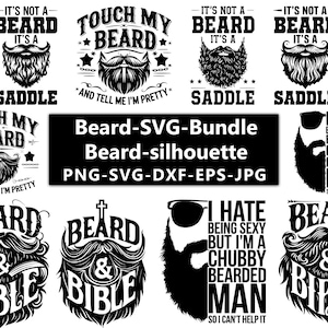 Beard SVG Bundle Beard silhouette, Beard PNG Bundle, Beard Clipart, Fathers day svg, Beard SVG Cut Files for Cricut, Beard Silhouette, Beard