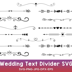 Hochzeit Text Divider SVG, Herz Text Divider SVG, Hochzeit Schreibwaren svg, Valentinstag svg, Text Divider Für Cricut, Text Divider Png