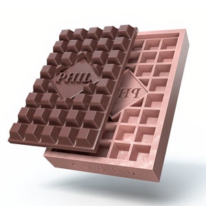 Molde de chocolate personalizado: chocolate personalizado con su logotipo, gráficos o texto. Ideal para su próximo evento o para promocionar su negocio.