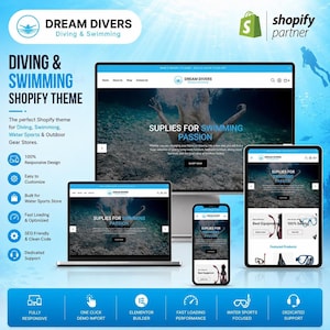 Diving Shop Theme for Water Sports Shopify | Swim Gear eCommerce Template
