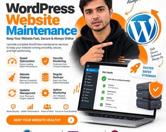 WordPress Website Maintenance Package, Speed Optimization, Security Service