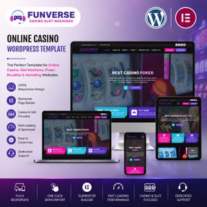 Tema WordPress per casinò online / Tema Elementor per giochi di slot e scommesse