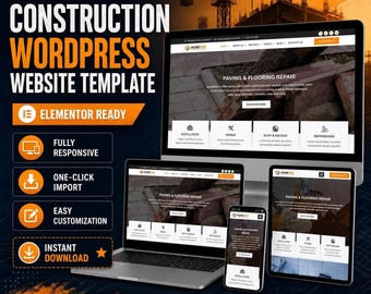 Construction Website Template for WordPress, Elementor Ready and Fully Responsive
