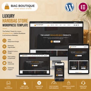 Luxury Handbag Store WordPress Template | Fashion Boutique Elementor Theme for WooCommerce
