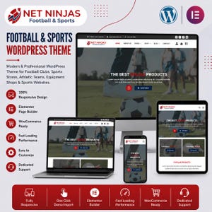Football Equipment WooCommerce Template | WordPress Elementor Theme for Sports Gear & Athletic Stores